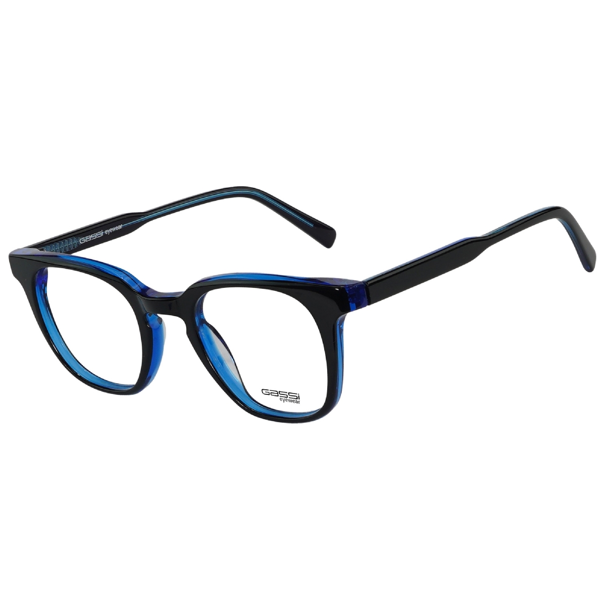 Óculos de grau Gassi Levy - Preto / Azul Transparente