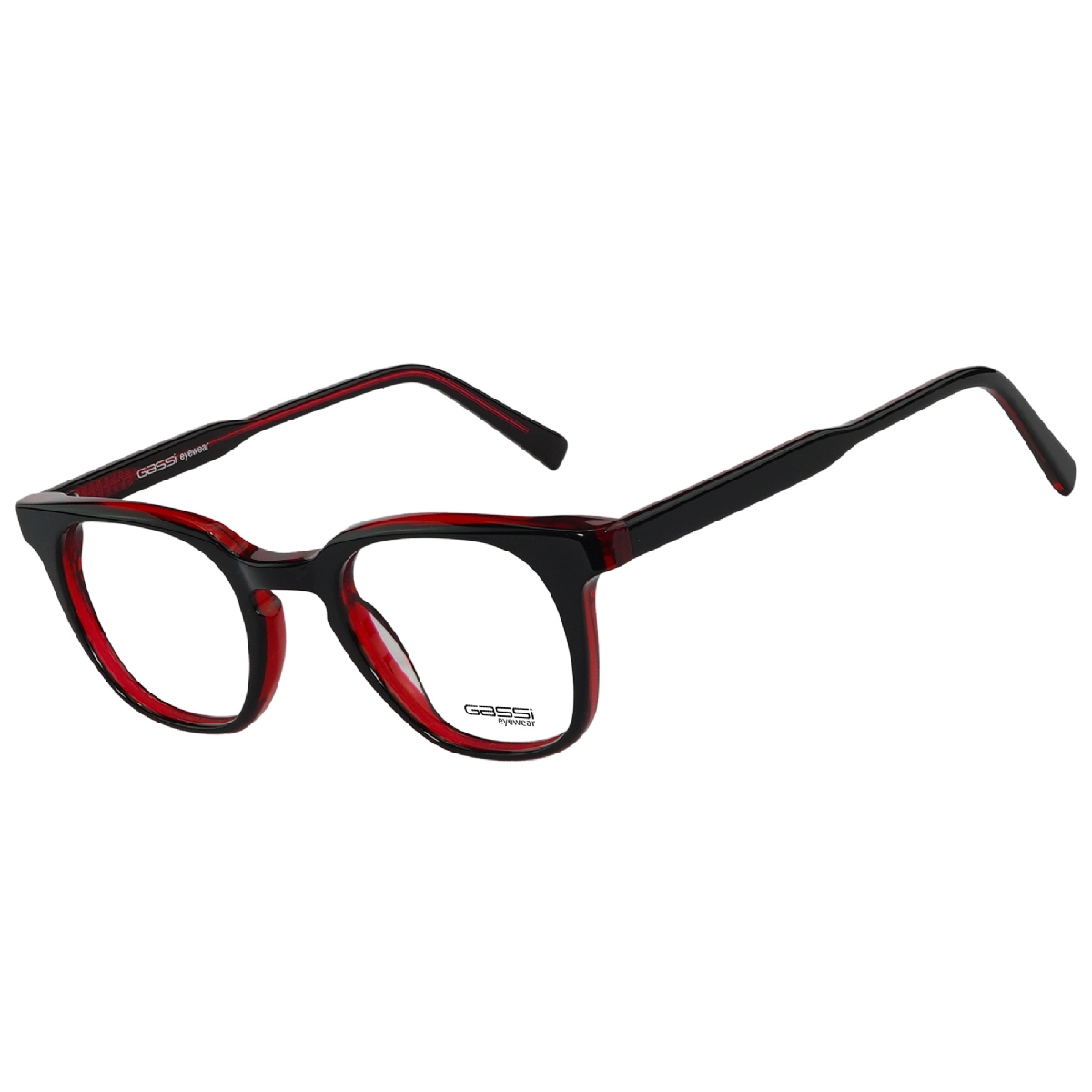 Óculos de grau Gassi Levy - Preto / Vermelho Transparente