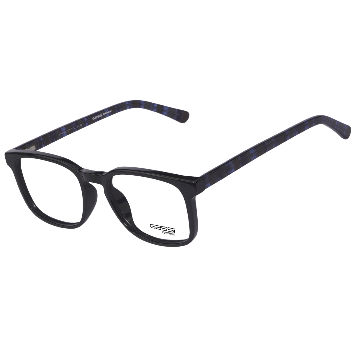 Óculos de grau Gassi Rapha - Preto / Azul Transparente